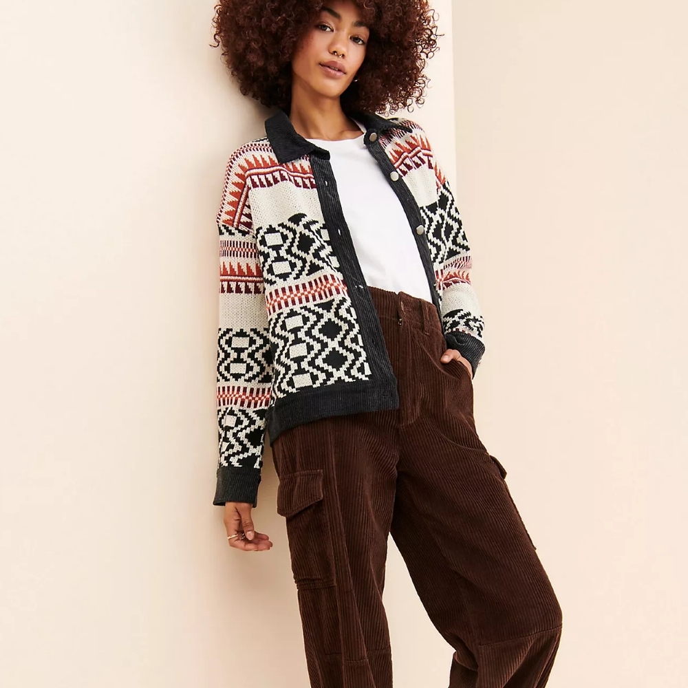FATE Anthropologie Geometric Knit Jacket - Picture 7 of 9